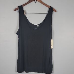 Sejour Weekend Black Fitted Sleeveless Tank